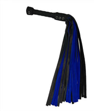 Load image into Gallery viewer, Bare Leatherworks - Full Cow Flogger (Black/Blue)