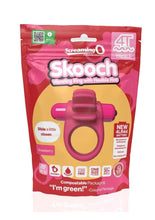 Load image into Gallery viewer, 4t Skooch Vibrating Cock Ring with Clitoral Stimulator - Red/Strawberry