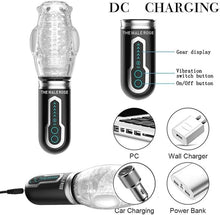 Load image into Gallery viewer, The Male Rose 3 Rechargeable Thrusting Rotating Masturbator - Black/Clear