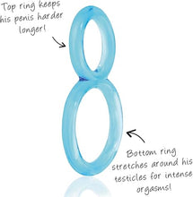 Load image into Gallery viewer, Ofinity Super Stretchy Double Silicone Cock Ring (Blue)