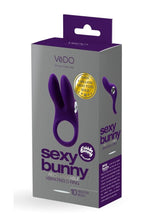 Load image into Gallery viewer, VeDO Sexy Bunny Rechargeable Silicone Couples Cock Ring - Deep Purple