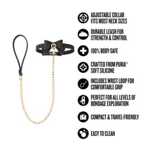 Load image into Gallery viewer, Temptasia Ardor Collar & Leash Black With Bow