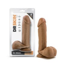 Load image into Gallery viewer, Dr. Skin Silver Collection Dr. William Dildo with Balls and Suction Cup - 8 inch