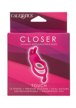 Load image into Gallery viewer, Closer intimate Rechargeable Cock Ring with Clitoral Stimulator - Pink