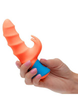 Load image into Gallery viewer, Rechargeable Silicone Rabbit Vibrator - Orange/Blue