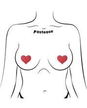 Load image into Gallery viewer, Pastease Premium Petites Glitter Heart - Red O/S Pack of 2 Pair