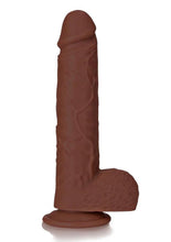 Load image into Gallery viewer, RealRock Realistic Skin Straight Realistic Dildo with Balls and Suction Cup 9in - Chocolate