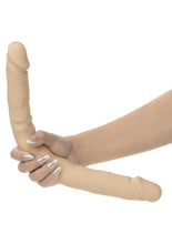 Load image into Gallery viewer, Silicone Studs Bend and Hold Dual Dildo 16in - Vanilla