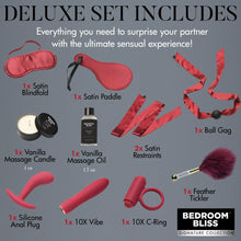 Load image into Gallery viewer, Bedroom Bliss Lover's Bondage Massage Set (Red/Black)