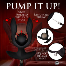 Load image into Gallery viewer, Master Series Dark Pearl Inflatable Rechargeable Vibrating Butt Plug