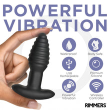 Load image into Gallery viewer, Rimmers Model-E Vibrating Rechargeable Silicone Rimming Plug with Remote Control