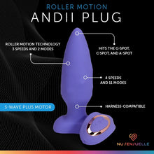 Load image into Gallery viewer, Nu Sensuelle Andii Rechargeable Silicone Plug with Roller Motion