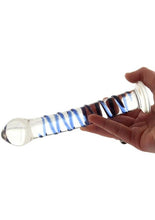 Load image into Gallery viewer, Gläs 2 pc Double Penetration Glass Swirly (Clear/Blue)