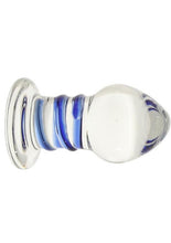 Load image into Gallery viewer, Gläs 2 pc Double Penetration Glass Swirly (Clear/Blue)