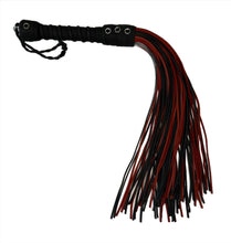Load image into Gallery viewer, Bare Leatherworks - Full Bootlace Flogger (Red/Black)