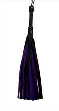 Load image into Gallery viewer, Bare Leatherworks - Full Cow Flogger (Black/Purple)