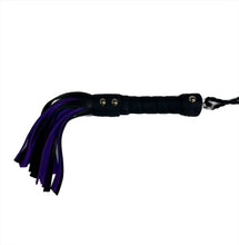 Load image into Gallery viewer, Bare Leatherworks - Handy Cow Flogger (Black/Purple)