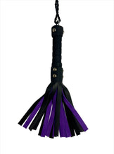 Load image into Gallery viewer, Bare Leatherworks - Handy Cow Flogger (Black/Purple)