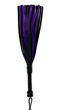 Load image into Gallery viewer, Bare Leatherworks - Midsize Cow Flogger (Black/Purple)