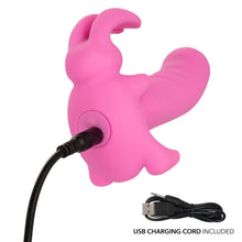 Load image into Gallery viewer, First Time Rechargeable Vibrating Bunny Dreams Rechargeable Silicone Vibrator with Clitoral Stimulator