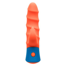 Load image into Gallery viewer, Rechargeable Silicone Rabbit Vibrator - Orange/Blue