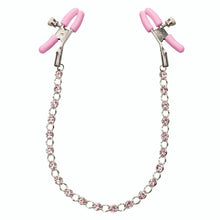 Load image into Gallery viewer, Crystal Chain Nipple Clamps (Pink)