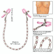 Load image into Gallery viewer, Crystal Chain Nipple Clamps (Pink)