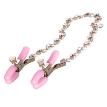 Load image into Gallery viewer, Crystal Chain Nipple Clamps (Pink)