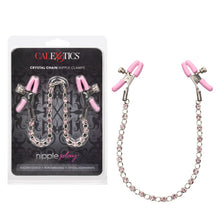 Load image into Gallery viewer, Crystal Chain Nipple Clamps (Pink)