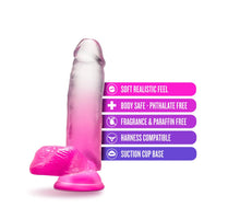 Load image into Gallery viewer, B Yours Sugar Magnolia Dildo - 7 inch (Pink/Clear)