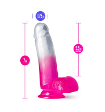 Load image into Gallery viewer, B Yours Sugar Magnolia Dildo - 7 inch (Pink/Clear)