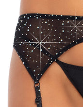 Load image into Gallery viewer, Roxy Rhinestone Garter Belt - O/S (Black)