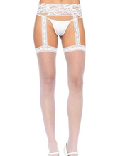 Load image into Gallery viewer, Thea Garter Belt Thigh High - O/S (White)