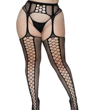 Load image into Gallery viewer, Maci Stockings with Garter Belt - Plus (Black)