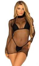Load image into Gallery viewer, Anything But Basic Fishnet Dress- O/S (Black)