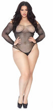 Load image into Gallery viewer, Plus Falling 4 U Rhinestone Bodysuit- Plus (Black)