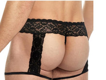 Load image into Gallery viewer, Lace King Men's Lace and Mesh Garter Panty