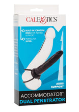 Load image into Gallery viewer, Accommodator Dual Penetrator Dildo Cock Ring - Black