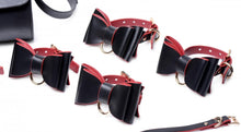 Load image into Gallery viewer, Bondage To Go Black and Red Bow Bondage Set with Carry Case
