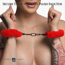 Load image into Gallery viewer, Cuffed in Fur Furry Handcuffs (Red)