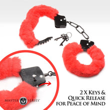 Load image into Gallery viewer, Cuffed in Fur Furry Handcuffs (Red)
