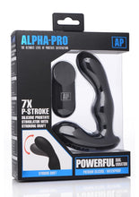 Load image into Gallery viewer, Alpha-Pro P-Stroke Silicone Prostate Stimulator with Stroking Shaft - Black