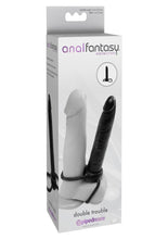 Load image into Gallery viewer, Anal Fantasy Collection Double Trouble Strap-On Cockring - Black - 5.3in