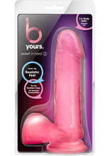 Load image into Gallery viewer, B Yours Sweet N' Hard 2 Dildo with Balls - Pink - 7.75in