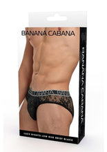 Load image into Gallery viewer, Banana Cabana Lace Nights Low Rise Brief - Black - Medium/Small