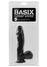 Load image into Gallery viewer, Basix Rubber Works 6.5in Dong with Suction Cup Waterproof - Black