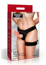 Load image into Gallery viewer, Bedroom Bliss Jolie Strap-On Panty Harness and Garter - Black - Medium