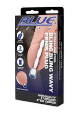 Load image into Gallery viewer, Blue Line Bling Bling Wavy Penis Plug 2in - Stainless - Steel