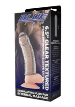 Load image into Gallery viewer, Blue Line Clear Textured Penis Enhancing Sleeve Extension - Clear - 6.5in