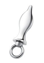 Load image into Gallery viewer, Blue Line Metal Tapered Butt Plug with Loop Hardware 2.5in - Stainless
